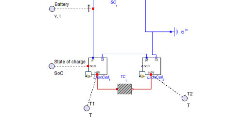 MapleSim Model Gallery: Thermal Exchange Between Lithium-ion Cells