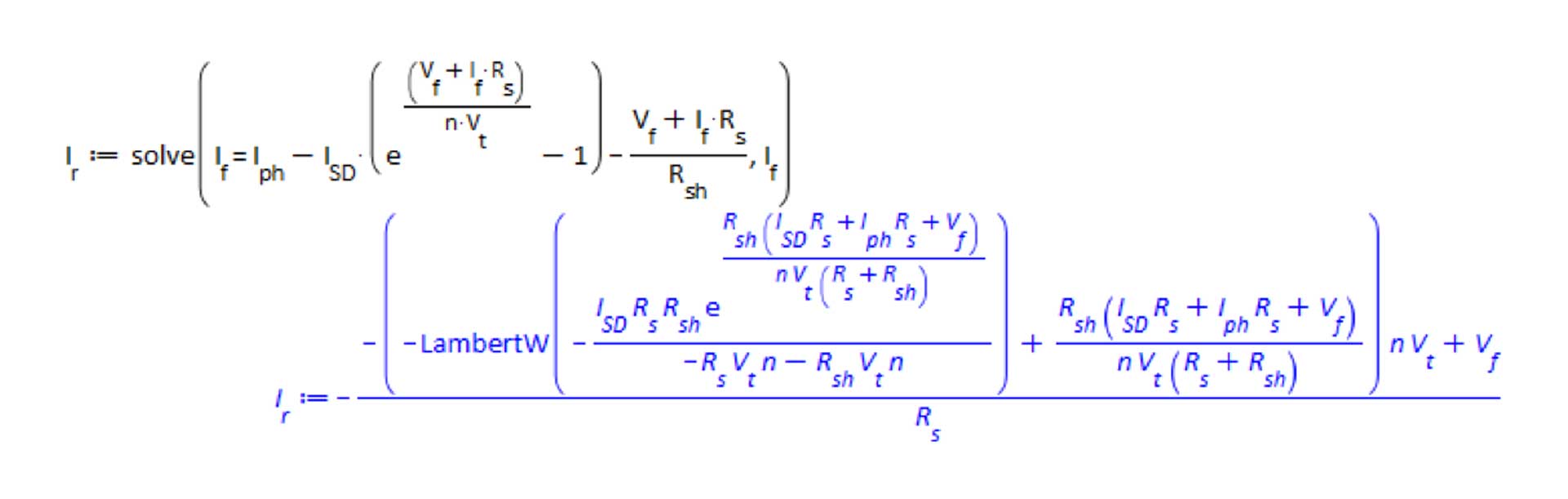 Rearrange photovoltaic diode equation