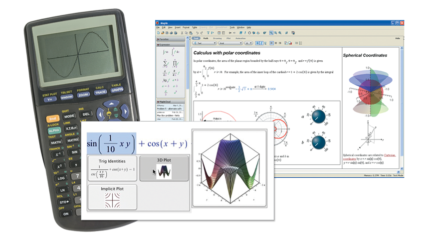 Calculator with screenshots of maple product